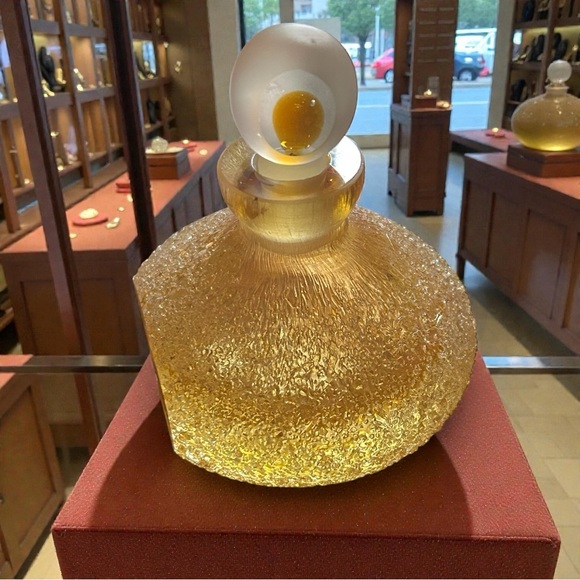 Vintage Czech Art Glass Golden Crystal & Amber Empty Perfume Bottle Murano Style - Picture 11 of 11